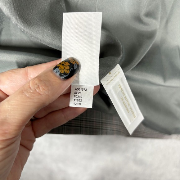 NEW LOFT Versa Plaid Seasonless‎ Stretch Double Breasted Blaze Sz 12 Petite Gray - Picture 9 of 10